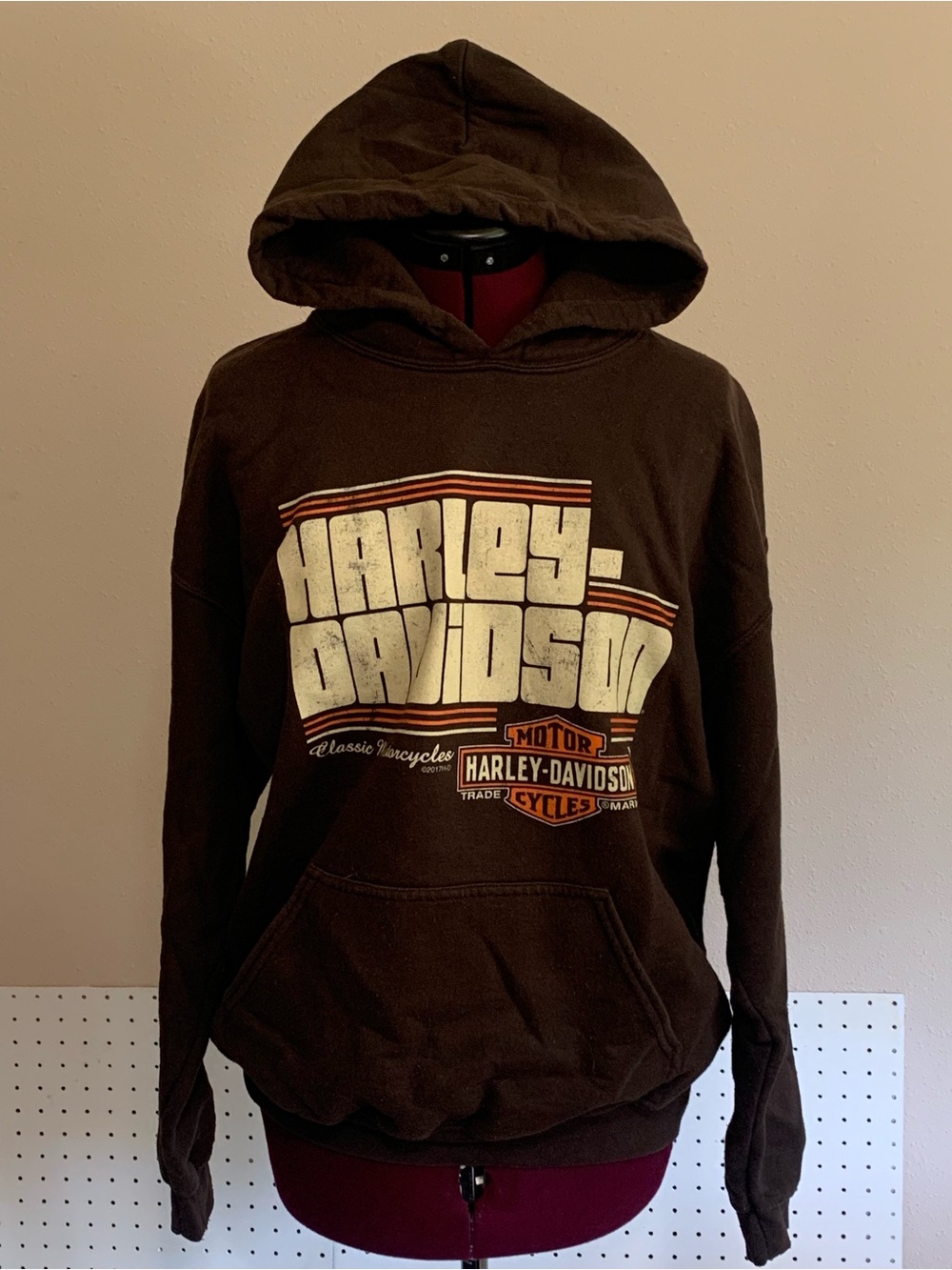 Harley-Davidson Brown and Cream Logo Pullover